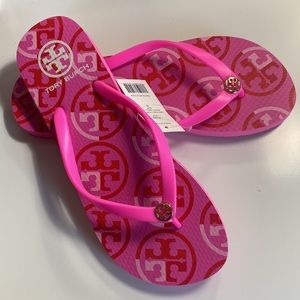 Fire Pink Tory Burch Thin Flip Flop
